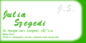 julia szegedi business card